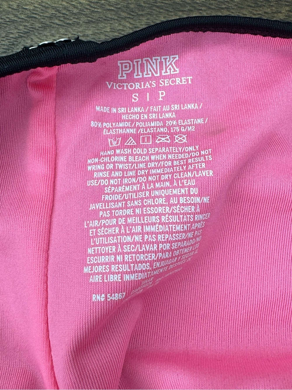 Pink by Victorias Secret Womens Pink Black Scalloped Edge Bikini Bottoms Small - Picture 5 of 7